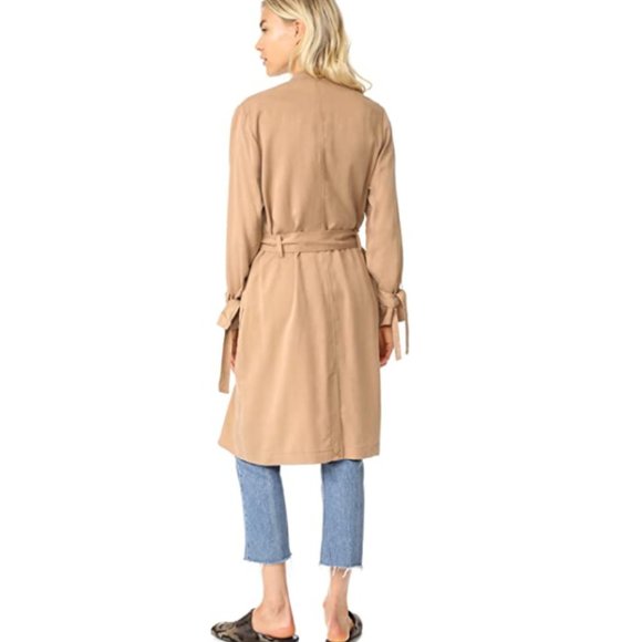 NWT Splendid Women's Sandwash Twill Trench Coat Dark Macadamia Size M L $180 - Picture 4 of 5